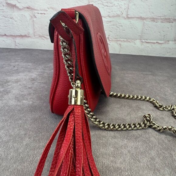 Gucci Soho Flap Chain Leather Crossbody Bag - Picture 6 of 16